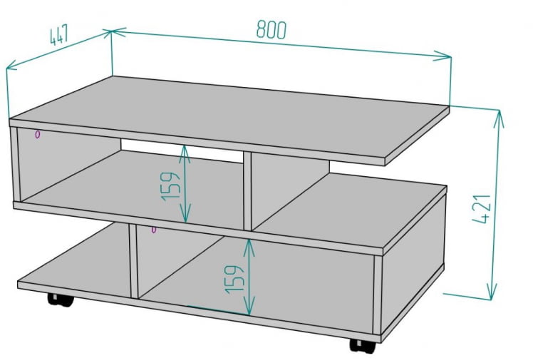 Стол журнальный TC21 421х800х447 (ЯАС)_1