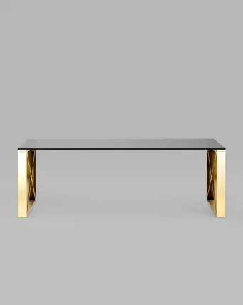Журнальный стол КРОСС 120x60 Золото (стекло smoke)_3