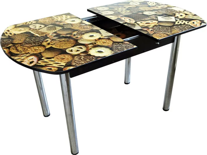 Стол обеденный Раздвижной ЕВРО фп Печеньки ЛДСП венге_0