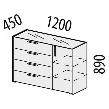 Тумба-комод Монако 903.23 Дуб Вотан / Белый шпон / Альпийский белый_9
