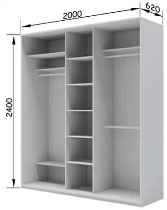 Шкаф-купе Хит-24-20-555 Ясень шимо светлый_1