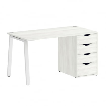 Стол письменный HOME OFFICE VR.SP-3-138.4.A Снежная Платина/Белый металл_0