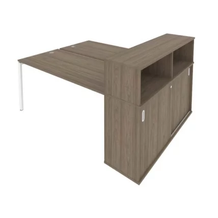 Рабочая станция с опорным шкафом-купе Metal System Б.РС-СШК-2.4 Вяз/Белый_0