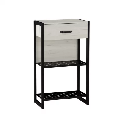 Тумба с зеркалом Техно ЛД 01 Дуб Крафт Белый Черный_4