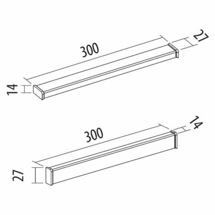Плинтус (с заглушками) ПЛ 118.300 Алюминий КВАДРО Премиум_2