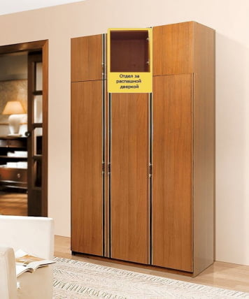 Шкаф распашной с антресолью Флагман 2 Вишня Оксфорд_59971_3