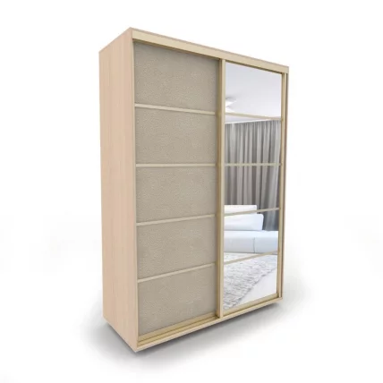 Шкаф-купе 2-х дверный Акцент-Квадро КЛ 1200х600 Дуб молочный/Золото_0