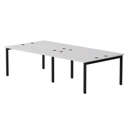 Бенч-система на 4 места на металлокаркасе, опоры 90 гр Everprof EVO 254S118 Белый Черный_0