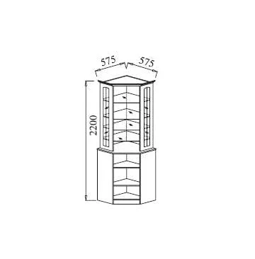 Шкаф-витрина угловая В-2 Венеция_9
