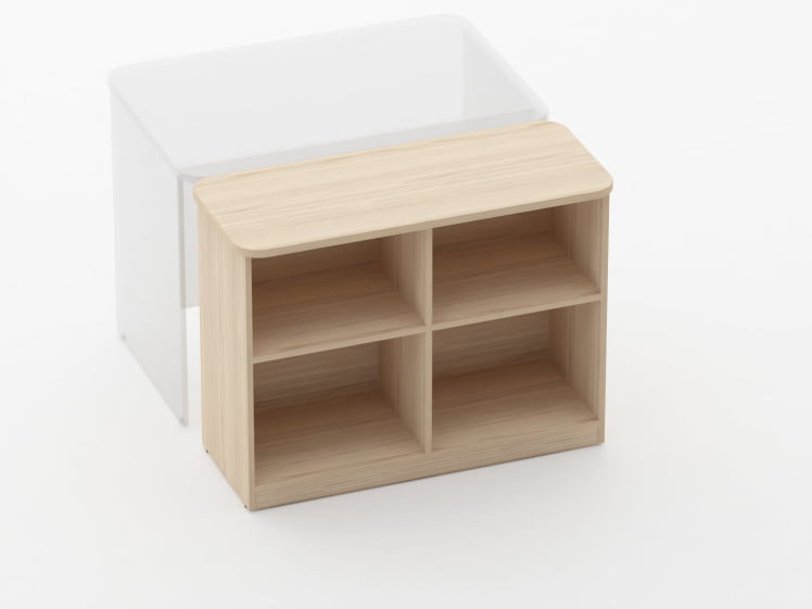 Тумба приставная к столу Glassy 3.18.101 Дуб молочный_1