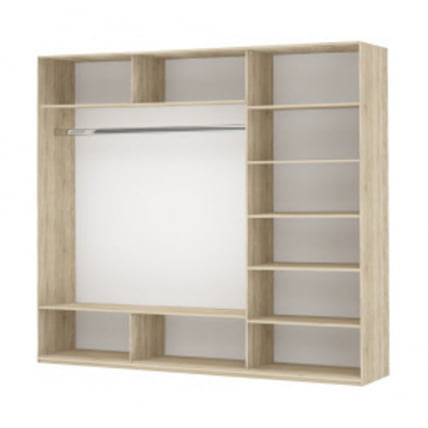 Шкаф-купе трехдверный Прайм 2100 Зеркало/ДСП/Зеркало Дуб сонома_1