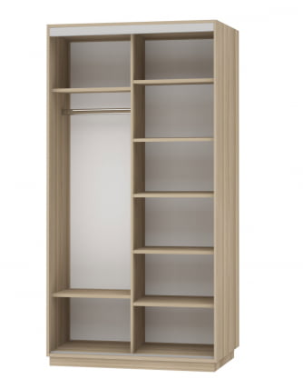 Шкаф-купе двухдверный Экспресс Дуо 1200х2400h Орхидея белая/Ясень шимо светлый_1