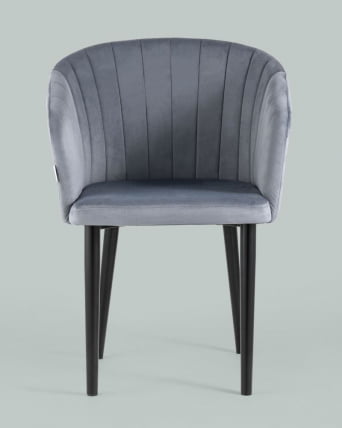Стул с подлокотниками Нейтон велюр Серый_2