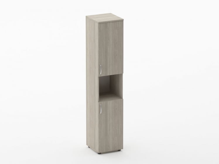 Шкаф высокий закрытый с нишей Glassy 6.19.11Пр Дуб сантана светлый_0