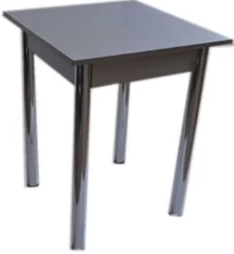 Стол обеденный Квадрат 1 кат. ХРОМ 2052 черн галактика ЛДСП Венге_0