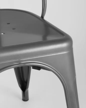 Стул TOLIX с высокой спинкой Серебристый матовый_7