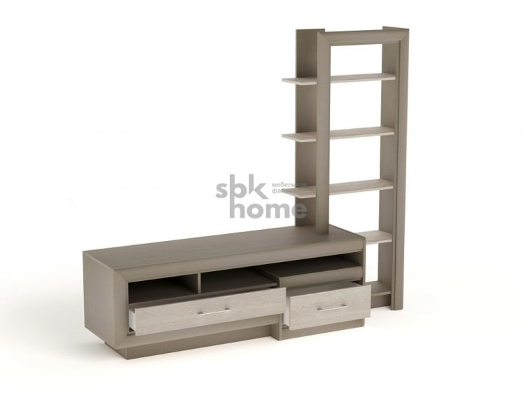Тумба под ТВ с полкой, Лацио (1900*450*1650) Серый камень, 30501_0