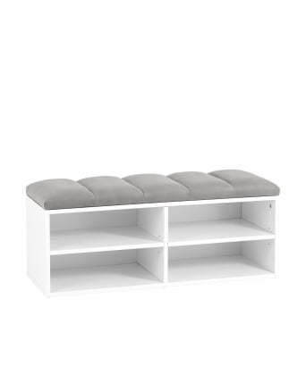 Обувница Хольст 2 белая велюр Серый_0