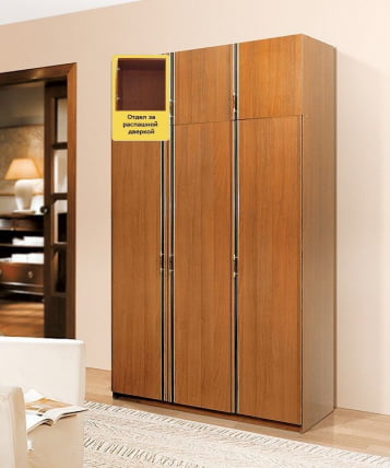 Шкаф распашной с антресолью Флагман 2 Вишня Оксфорд_59971_1