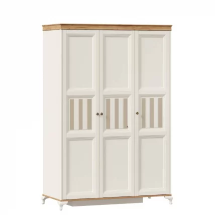 Шкаф трехстворчатый Вилладжио Алебастр/Дуб золотой_0