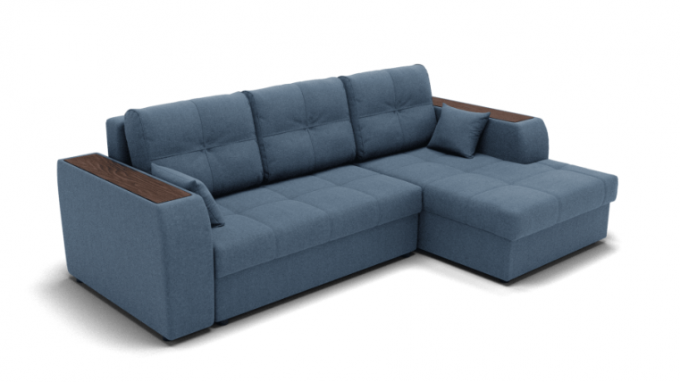 Диван Сенатор-3 НПБ угол левый/правый (ЗР) Цвет фасада: Голубой; Тип: Левый/правый; Материал фасада: Металл/Велюр_0