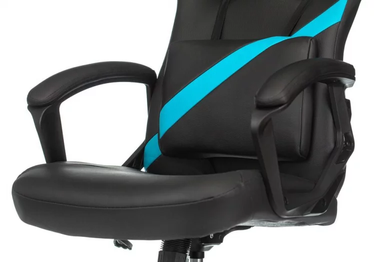 Геймерское кресло Бюрократ ZOMBIE DRIVER Черный-голубой_7