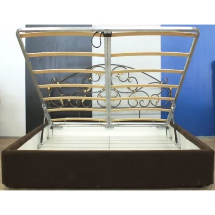 Кровать Кертис кованая с подъемным механизмом шоколад_3