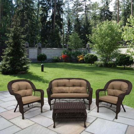 Плетеный комплект для отдыха LV-520BB Brown-Beige_0