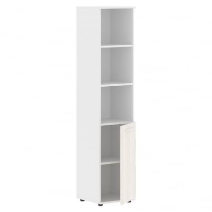 Шкаф-колонка с глухой малой дверью ЕДИС ЕХCС 42.5 Ясень Траун Белый Белый / EDIS EHCS_1