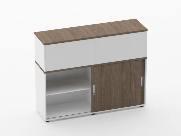 Тумба комбинированная высокая для рабочего модуля Deka 9.04.145 Дуб Верцаска/Белый_1