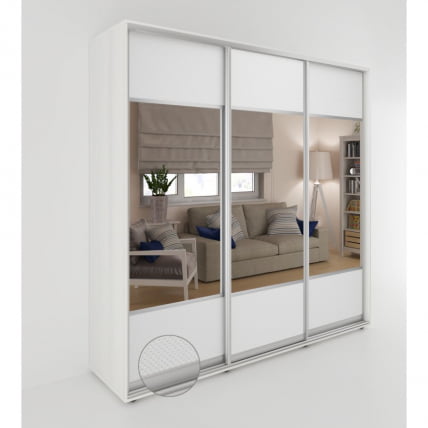 Шкаф-купе 3-х дверный Акцент-Дуэт КВ 1800х600 Выбеленное дерево_0