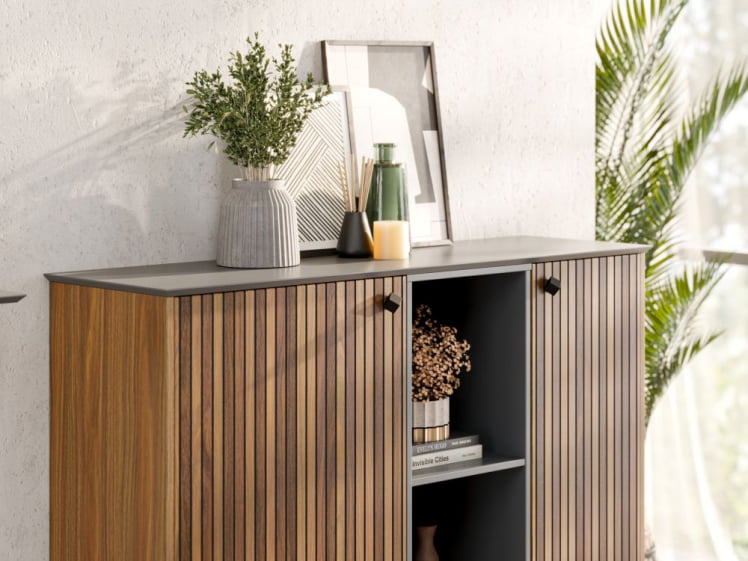 Гостиная Элиот №1 Оникс Серый/Орех фактурный_4