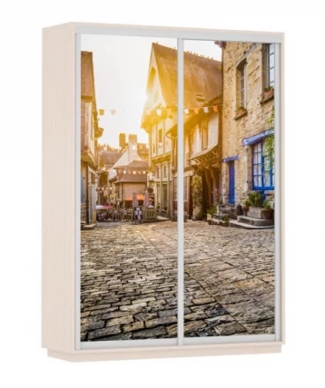 Шкаф-купе двухдверный Экспресс Дуо 1600х2200h Улица/Дуб молочный_0