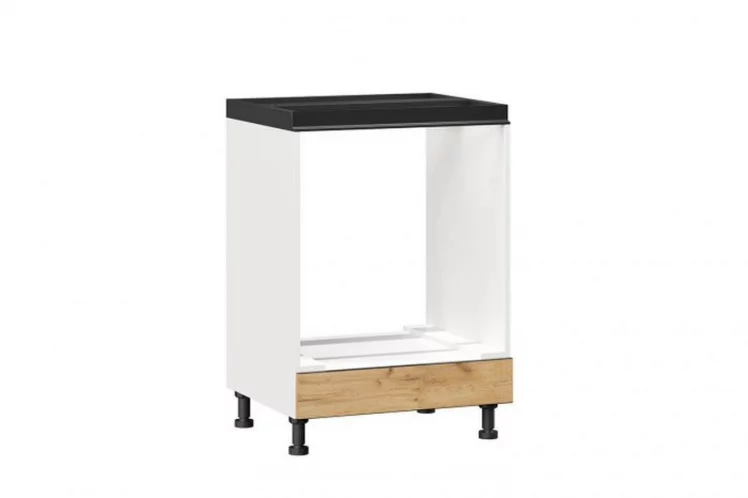 Тумба кухонная 600 для встраиваемой техники Шервуд ЛД 281.250.000.098 Белая Дуб золотой_0