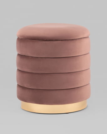 Пуф Франсис с ящиком велюр Пыльно-розовый_5