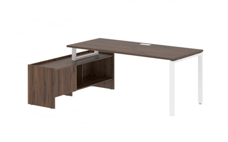 Стол с тумбой EDIS EUCT 19814 Дуб Денвер темный Белый_0