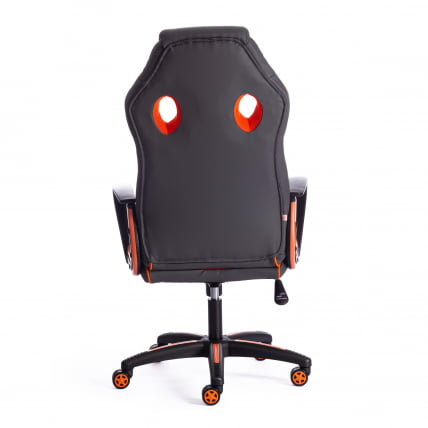 Кресло RACER кож/зам/ткань, металлик/оранжевый, 36/07_3