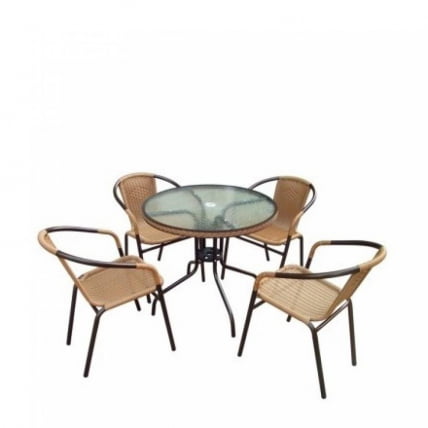 Комплект мебели Николь-1ЛБ ТЛХ-037С-ТЛХ080РР-Д80 Лигхт Беиге / Николь-1LB TLH-037С-TLH080RR-D80 Light Beige_0