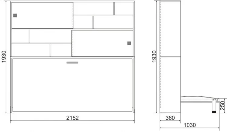 Кровать-трансформер Смарт 3 с полками Дуб молочный_4