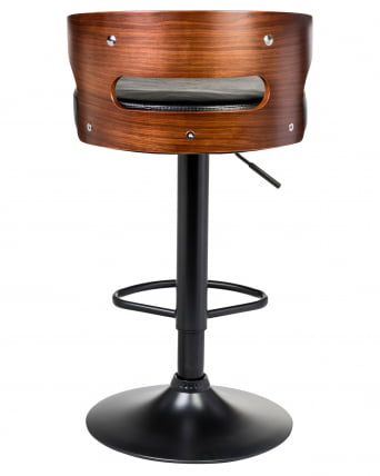 Стул барный DOBRIN FRED BLACK (коричневое дерево, чёрный)_2