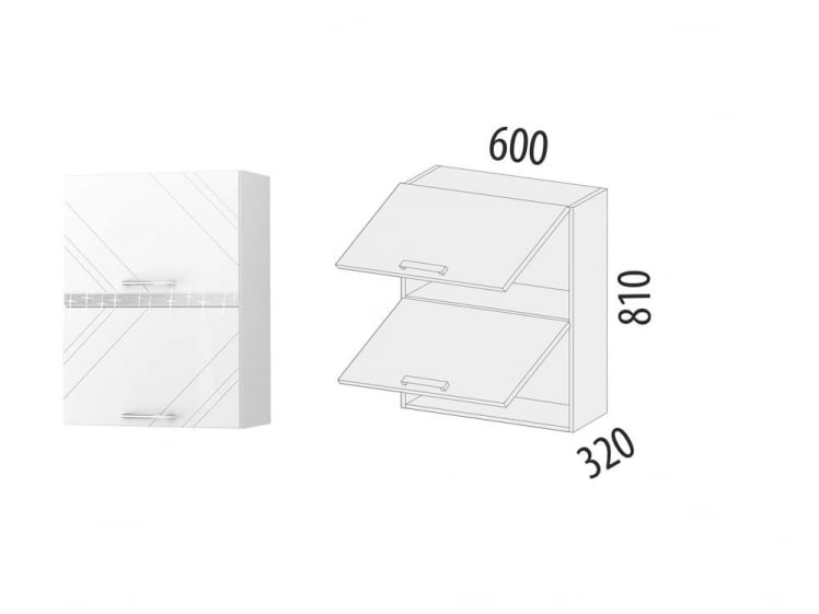 Шкаф кухонный (с системой плавного закрывания) Бьянка 102.96.1_1