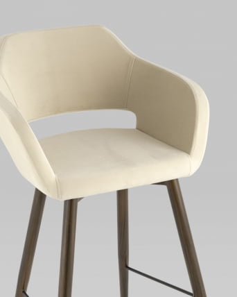 Стул барный Саймон Б велюр Бежевый_3