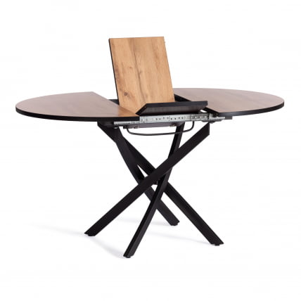 Стол MANZANA ЛДСП/HPL/металл, 100 х 100+30 х 75 см, Дуб Вотан/черный_3