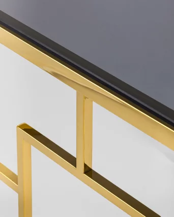 Журнальный столик БРУКЛИН 55x55 Золото стекло smoke_3