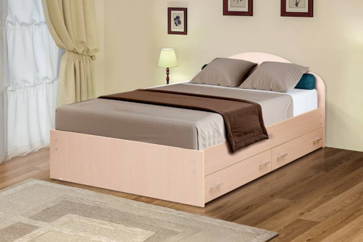 Кровать с ящиками на уголках №3 ЛДСП 1400*1900 Клен_0