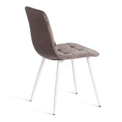 Стул CHILLY (mod. JSC-220) Велюр/металл , 44,5х52,5х88 см, Dark grey (темно-серый) HLR24 / белый_2