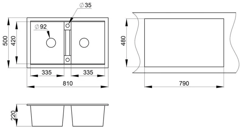 Кухонная мойка GRANULA 8101 Брют_1