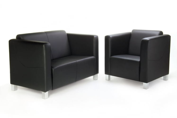 Диван двухместный Милано Комфорт Д2 Санторини 401 (черный) Категория 1_2