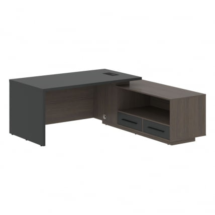 Стол руководителя правый VELION VCT 1919 R Яшма черный Дуб Сильвер_0