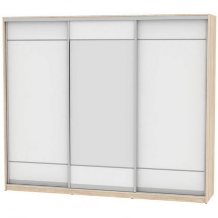 Шкаф-купе B-230х270х60-1(ДСС-Белый-D7D8D7)_0